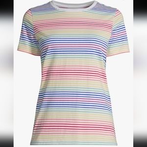 Lands' End Multicolored Crewneck Short Sleeve T-Shirt